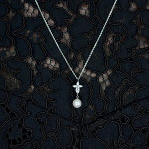 Butterfly-Themed Pearl Necklace